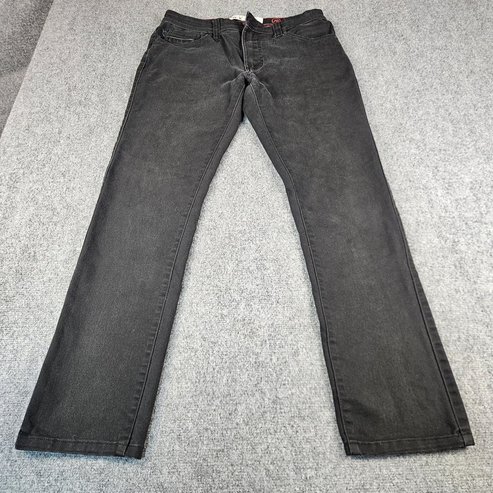 Artful Rebel Mens Slim Straight‎ Black Jeans Size 32W 32L Stretch Denim Pants